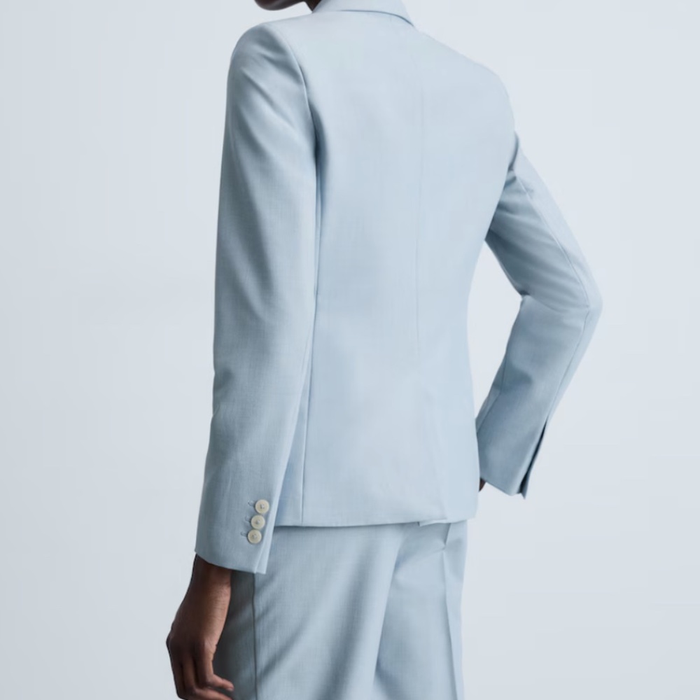 NWT MANGO BLAZER SKY BLUE SIZE 2 - Picture 3 of 7